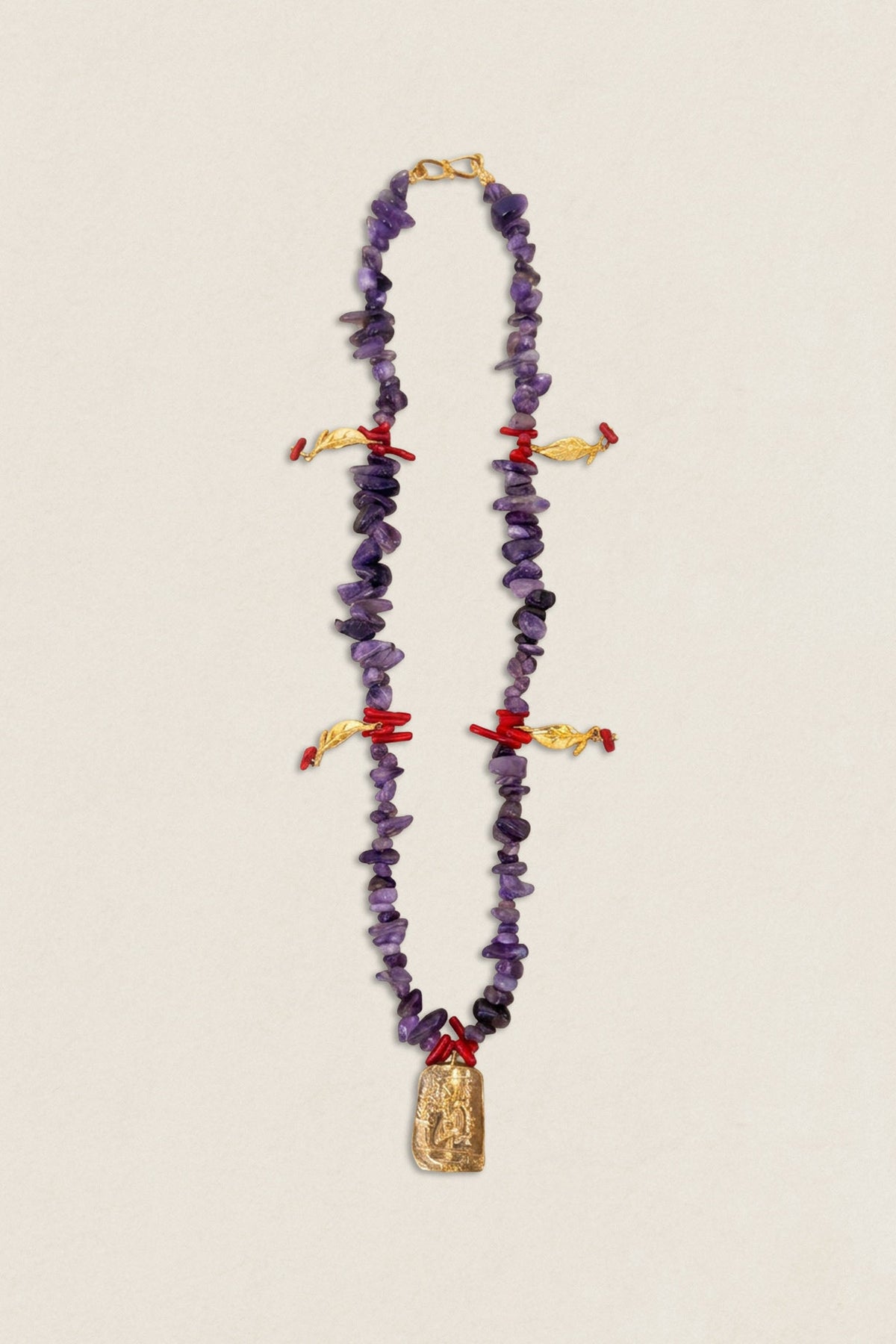 Collar Mauve Medalla Rectangular CO97