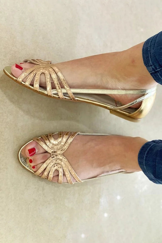 Sandalias doradas ligeras de verano — modelo Eleonora