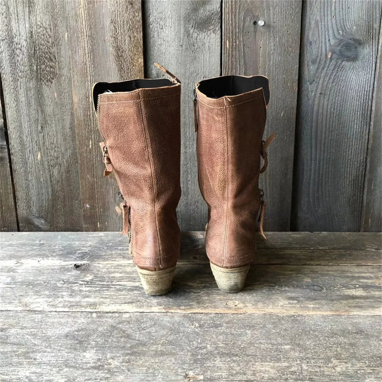 Botas altas de mujer marrones con cremallera — modelo Natalia™ (imagen 5)
