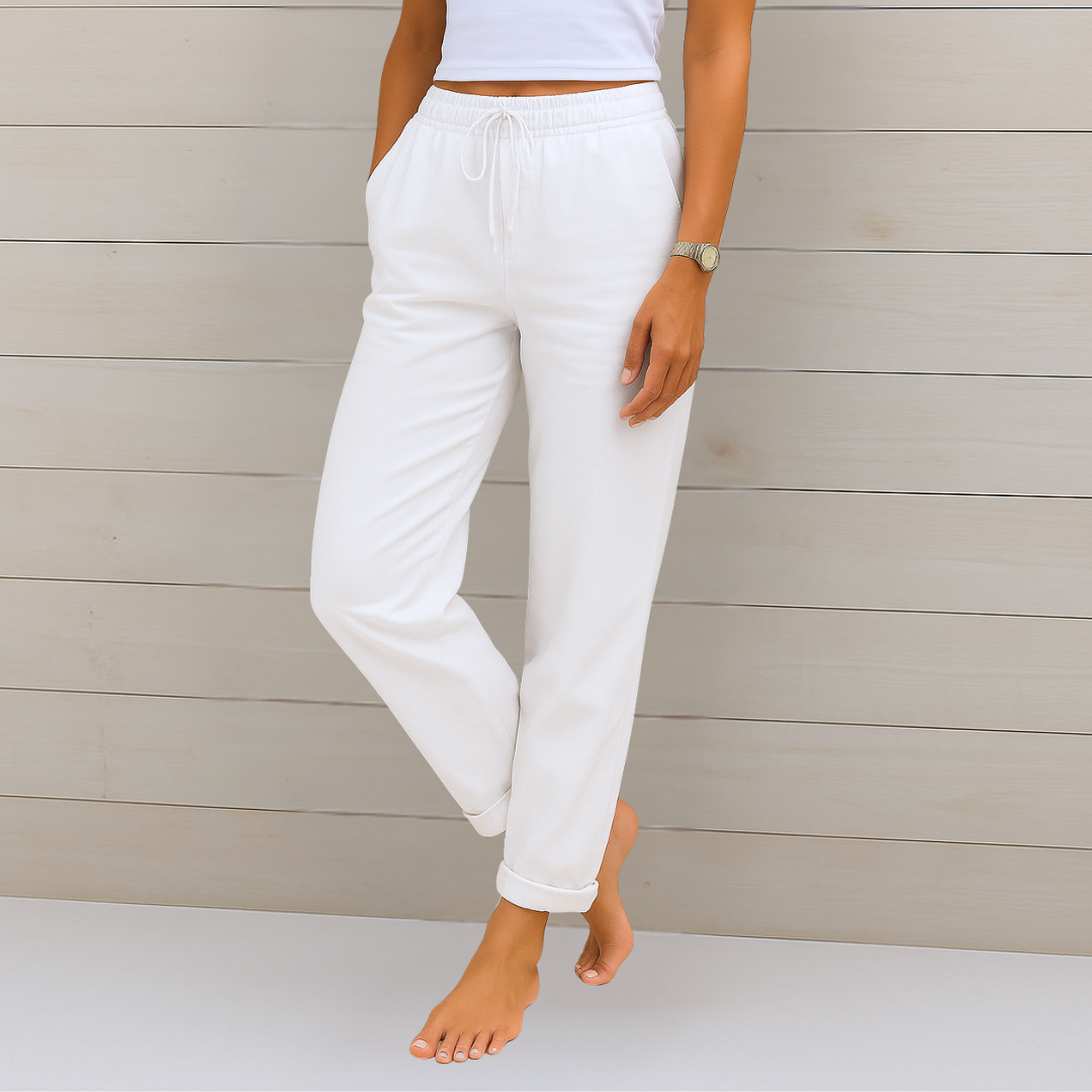 Pantalón de lino elástico para mujer (1 comprado, 1 de REGALO) — modelo Greta (imagen 2)