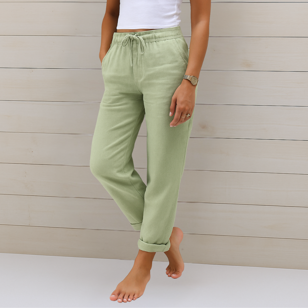 Pantalón de lino elástico para mujer (1 comprado, 1 de REGALO) — modelo Greta (imagen 7)