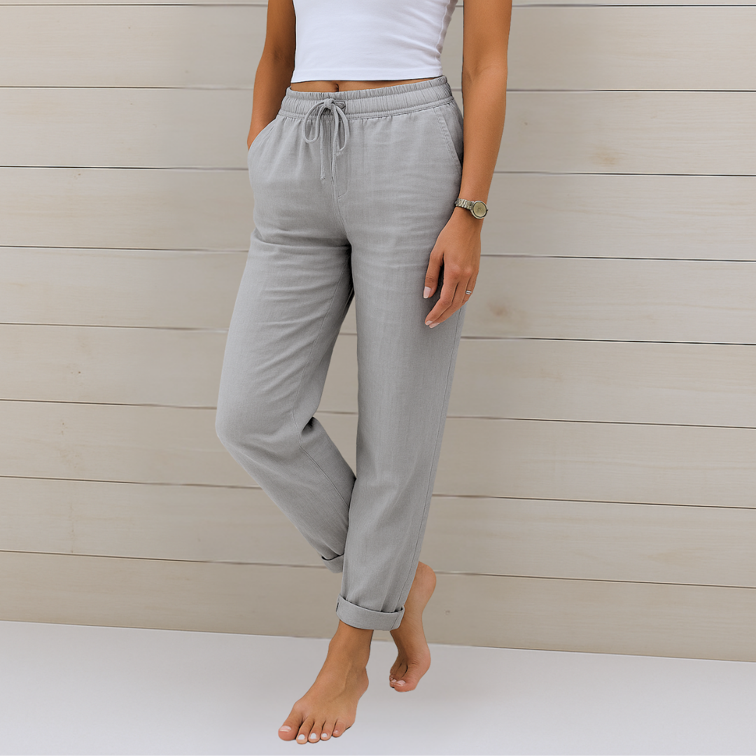Pantalón de lino elástico para mujer (1 comprado, 1 de REGALO) — modelo Greta (imagen 5)