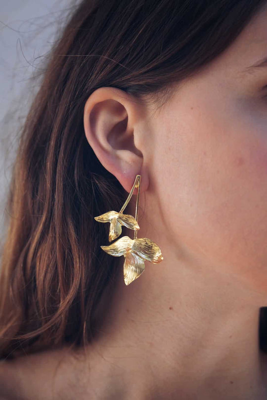 Pendientes ramas dos hojas PEN108