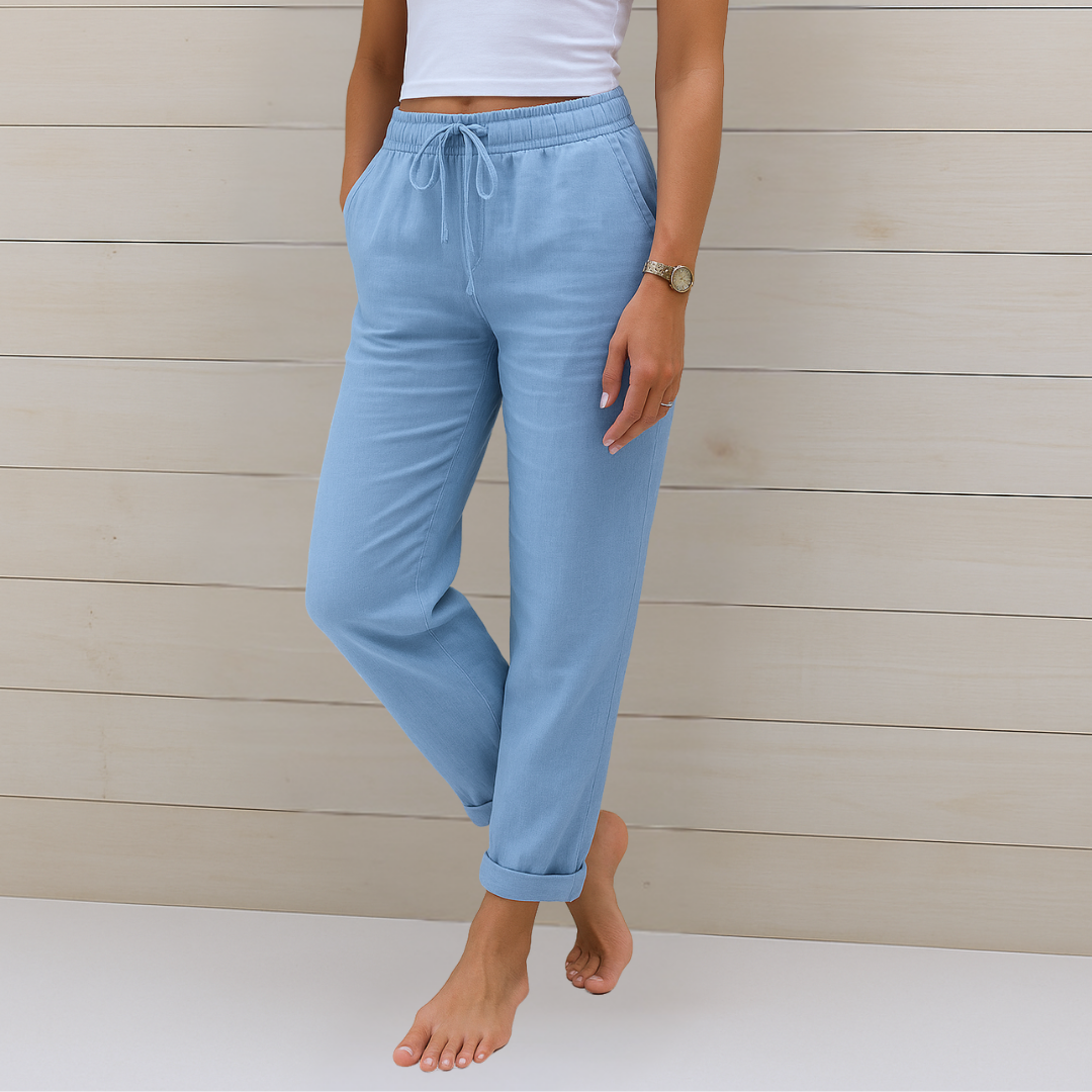 Pantalón de lino elástico para mujer (1 comprado, 1 de REGALO) — modelo Greta (imagen 3)
