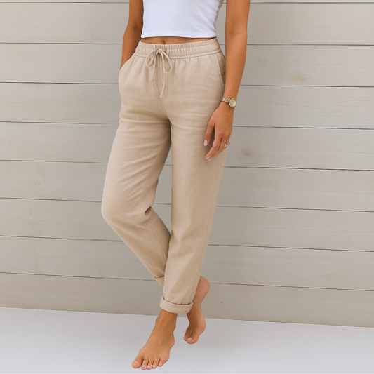 Pantalón de lino elástico para mujer (1 comprado, 1 de REGALO) — modelo Greta