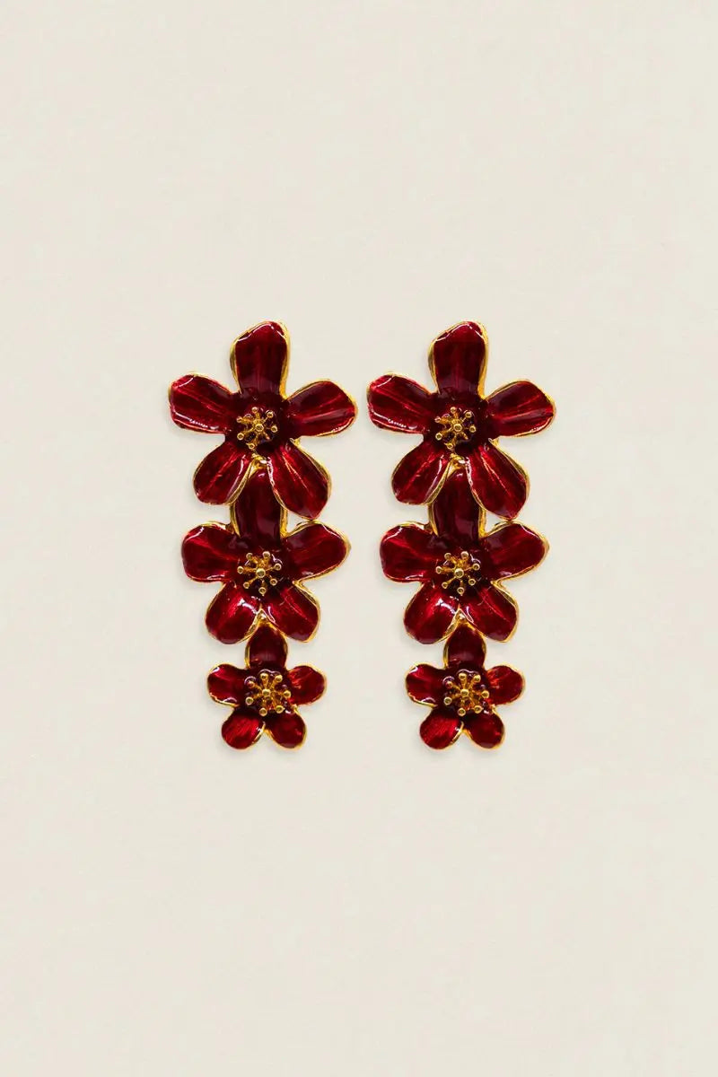 Pendientes Carmeron Triple Flor PEN07 (imagen 4)