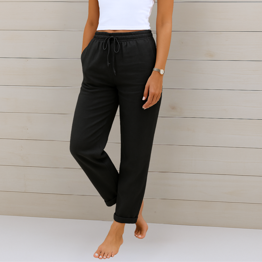 Pantalón de lino elástico para mujer (1 comprado, 1 de REGALO) — modelo Greta (imagen 4)