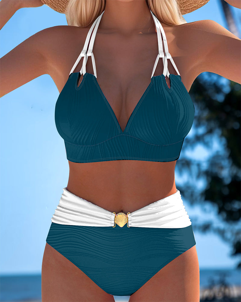 Traje de baño con tirantes en contraste — modelo Lily (imagen 3)