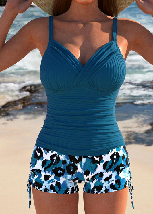 Tankini con shorts estampados — modelo Gabby