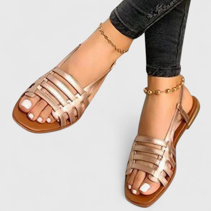 Sandalias doradas de descanso — modelo Alma
