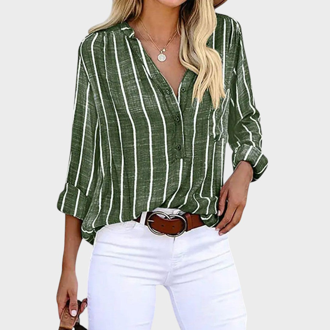 Débora - Blusa artesanal com riscas (imagen 4)