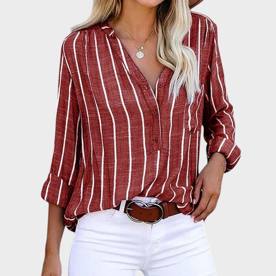 Débora - Blusa artesanal com riscas (imagen 2)