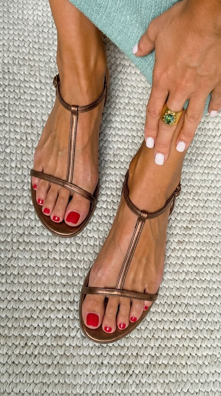 Sandalias doradas de primavera — modelo Rosalba (imagen 3)