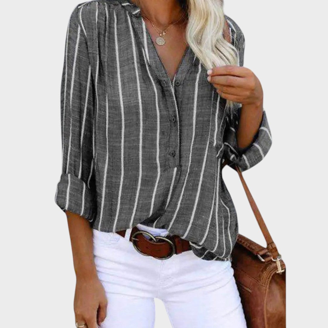 Débora - Blusa artesanal com riscas (imagen 3)