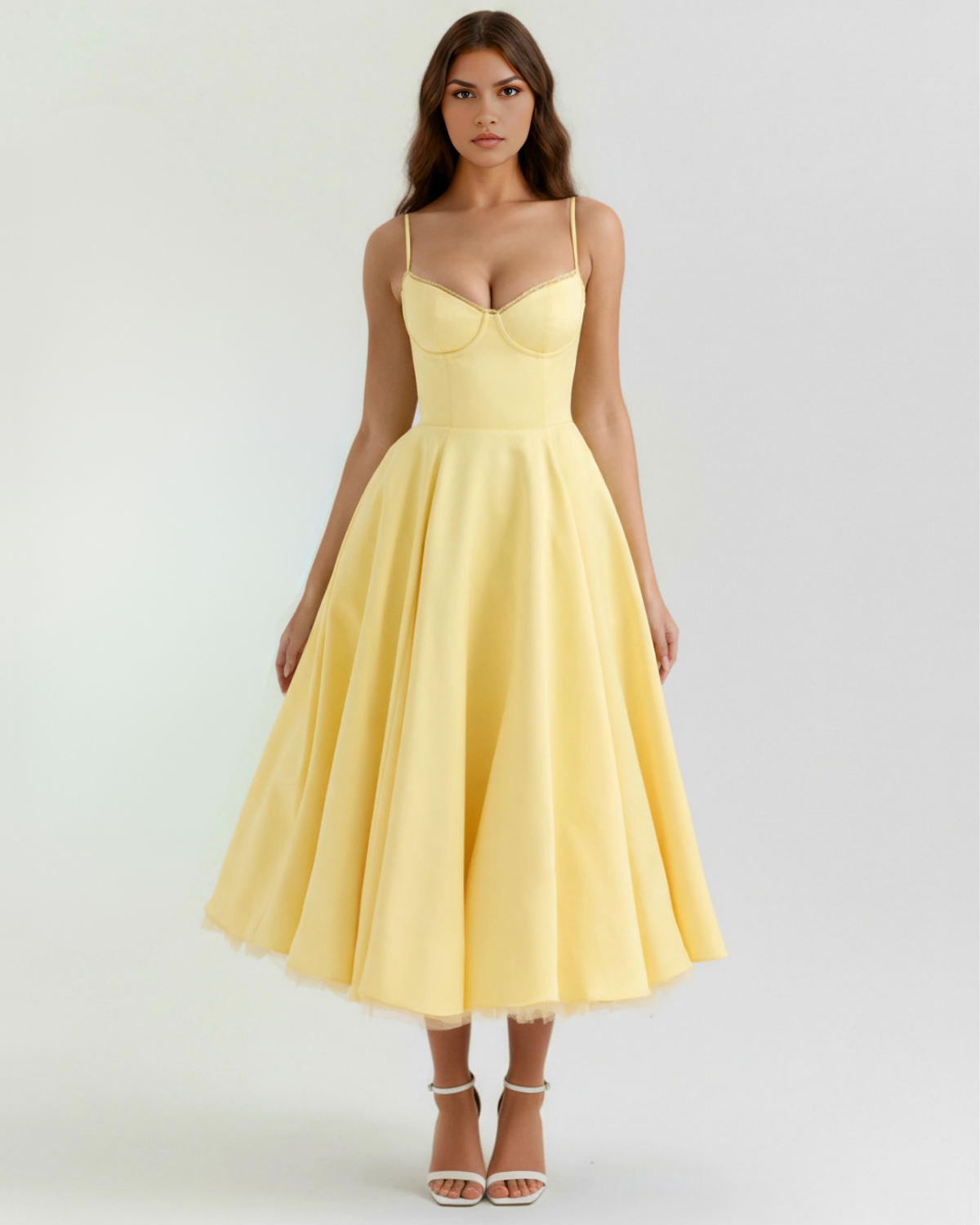 Amarillo mantequilla con tul en capas y detalles secretos — modelo Vestido Selene™ (imagen 2)