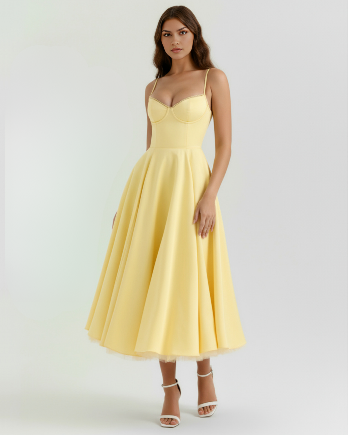 Amarillo mantequilla con tul en capas y detalles secretos — modelo Vestido Selene™ (imagen 6)