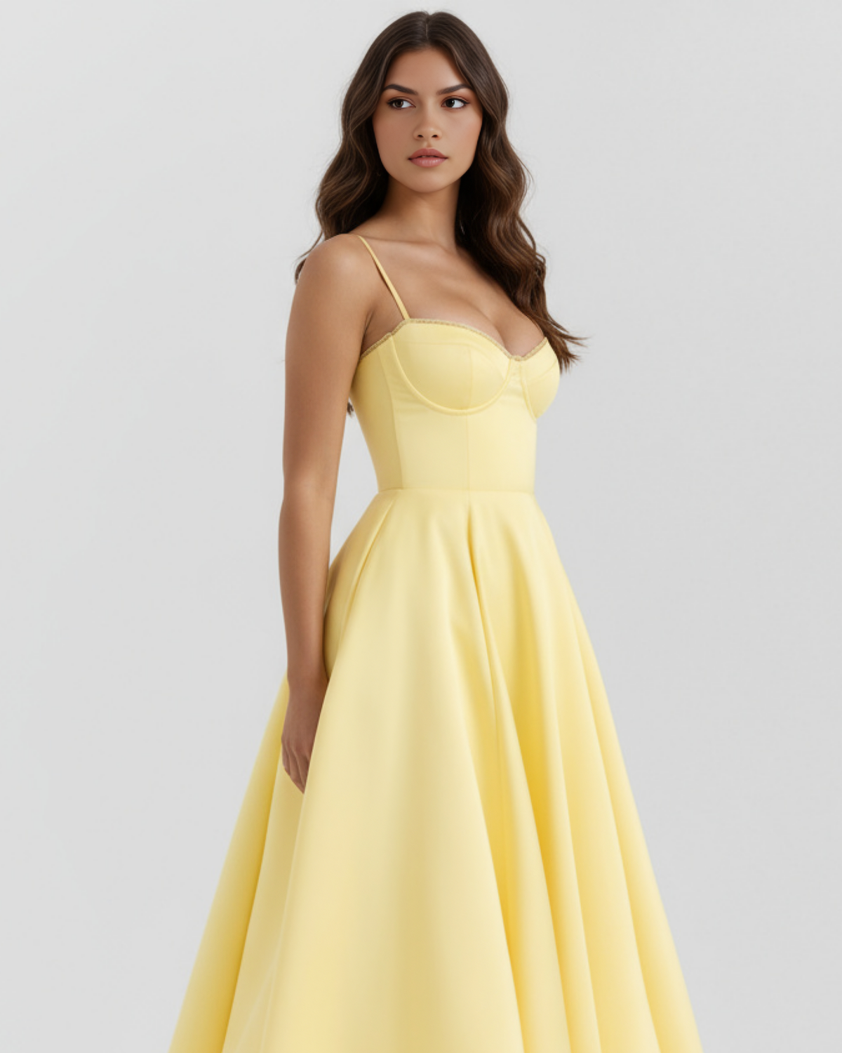 Amarillo mantequilla con tul en capas y detalles secretos — modelo Vestido Selene™ (imagen 3)