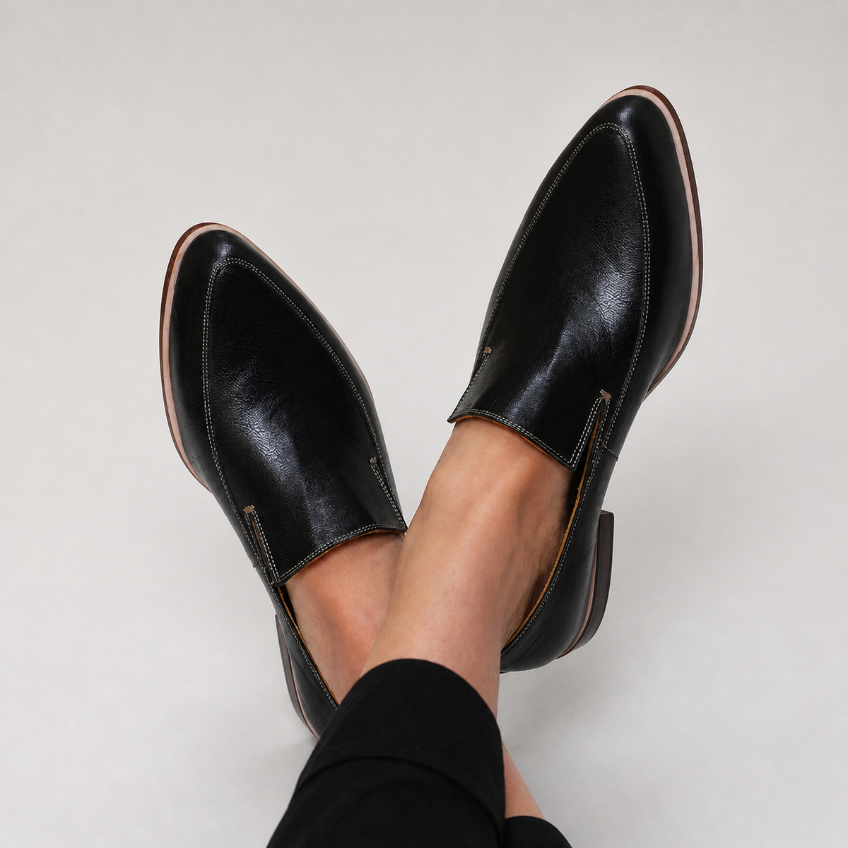 Mocasín Patchwork Negro — modelo Zofia™