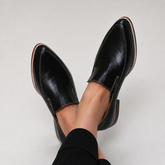 Mocasín Patchwork Negro — modelo Zofia™