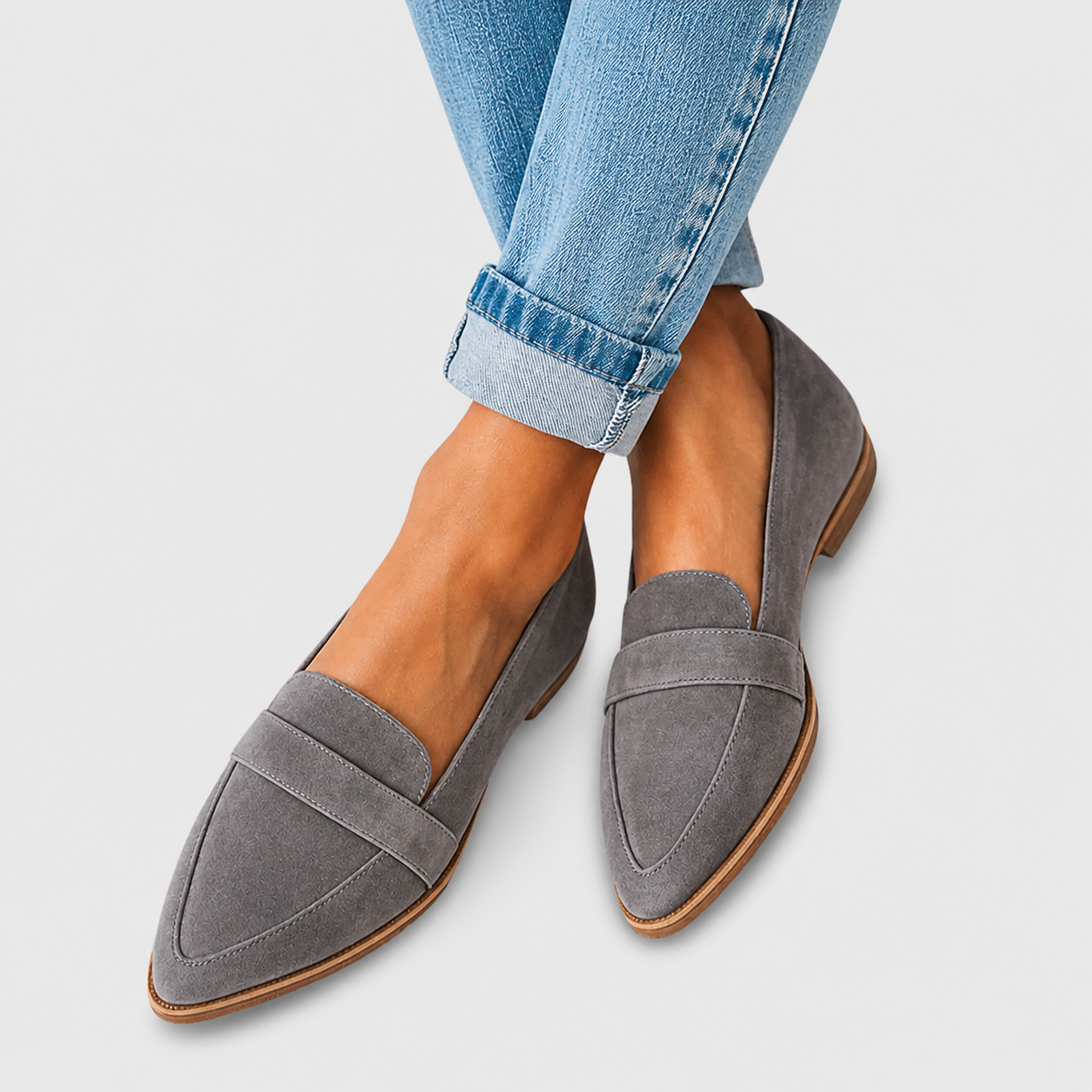 Pantuflas de ante con plantilla acolchada — modelo Helen (imagen 2)