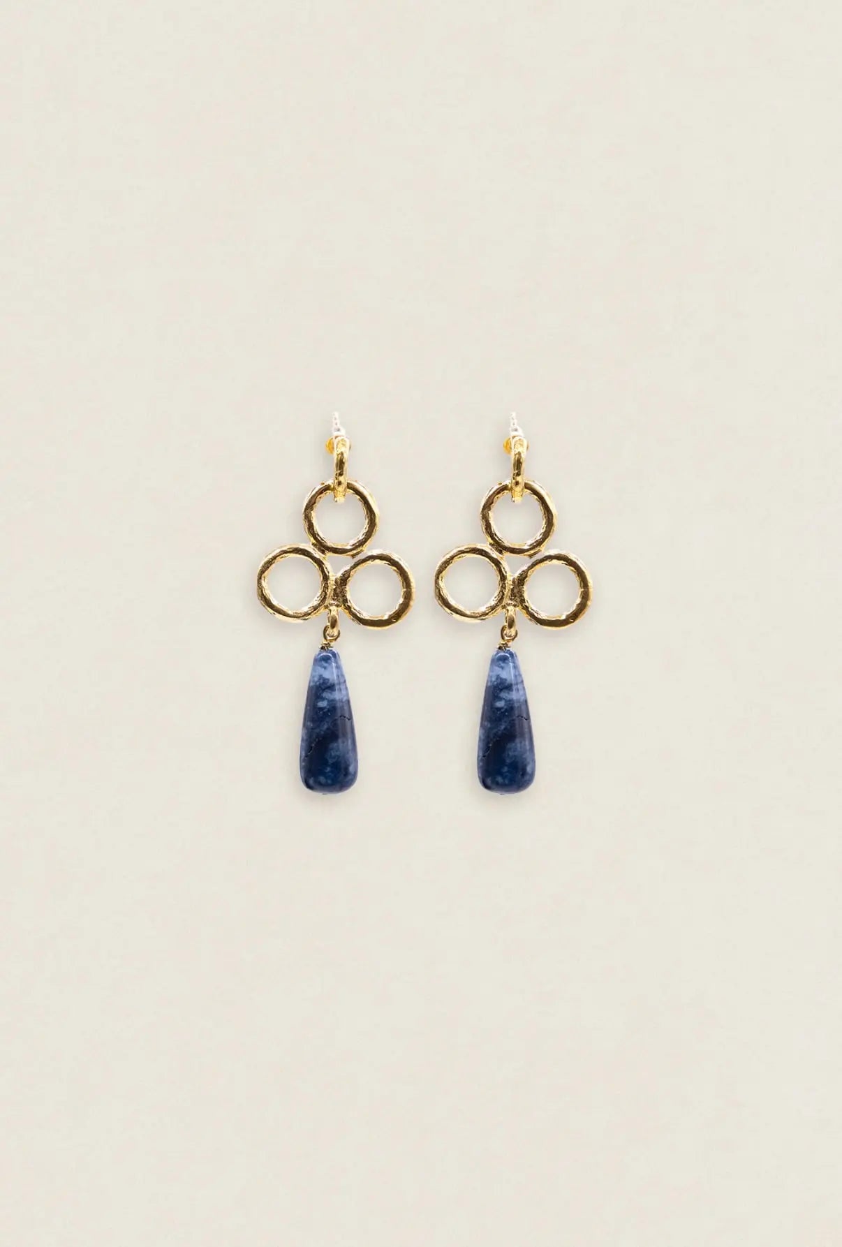 Pendientes PEN111 tres círculos piedra