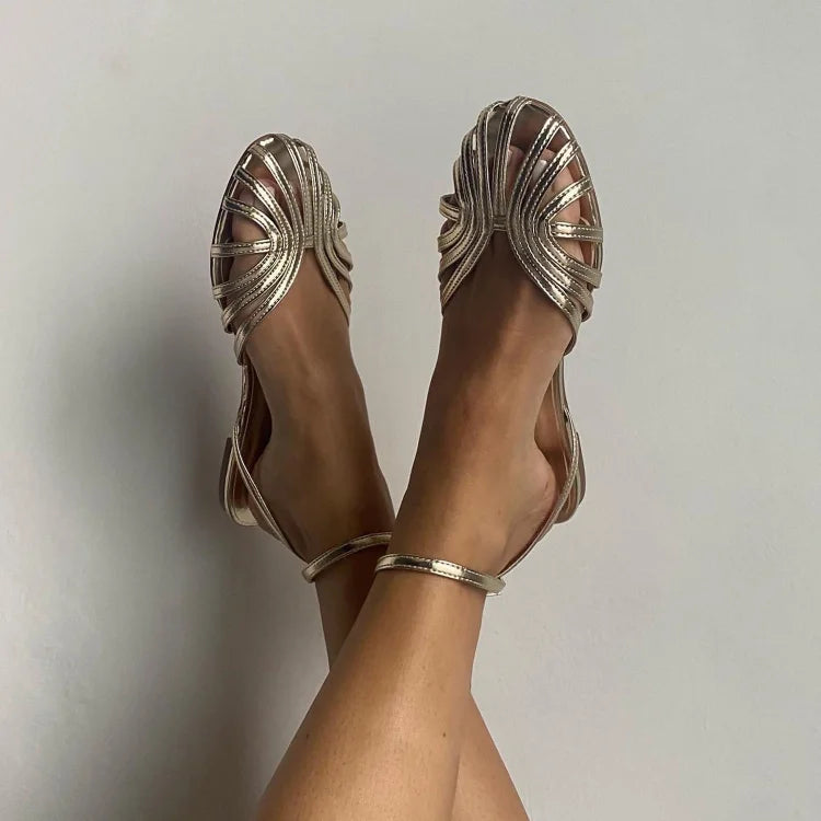 Sandalias joya doradas — modelo Vittoria (imagen 7)