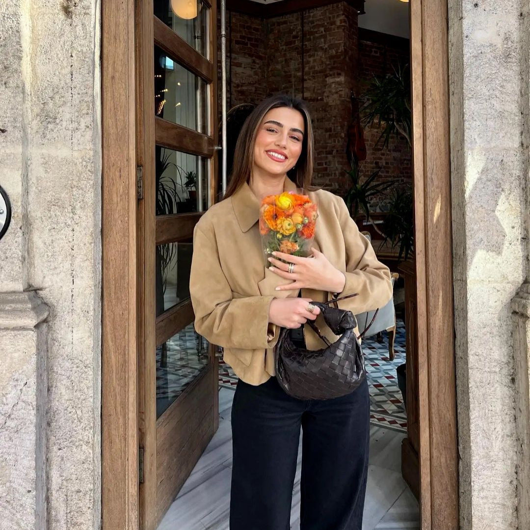 Chaqueta De Piel Serraje — modelo Lucia (imagen 3)