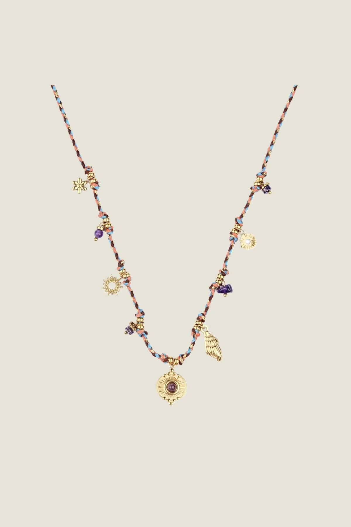 Collar Camila Mineral Amatista Sol Co43
