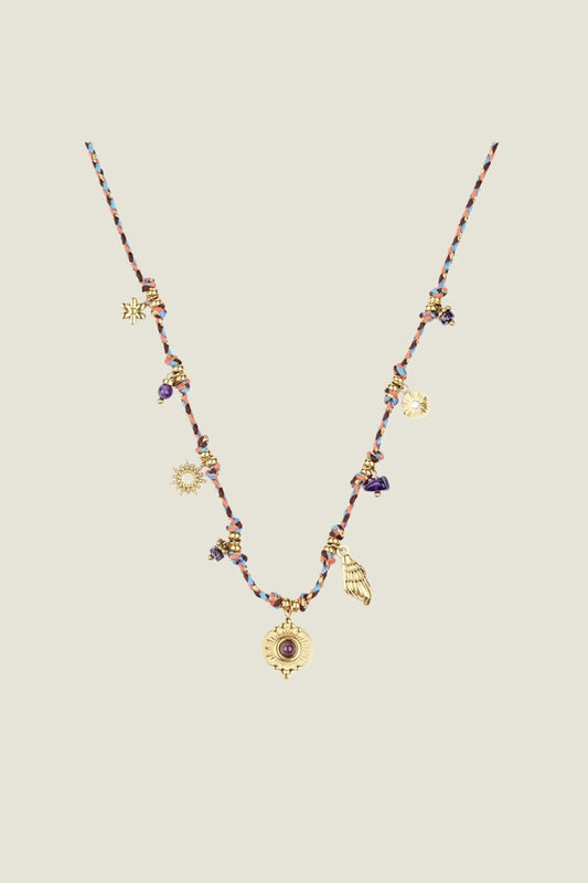 Collar Camila Mineral Amatista Sol Co43