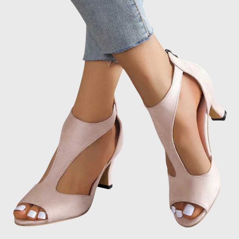 Sandalia de tacón acolchada — modelo Catalina