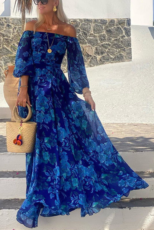 Elegancia floral con hombros al descubierto — modelo Vestido Francesca™