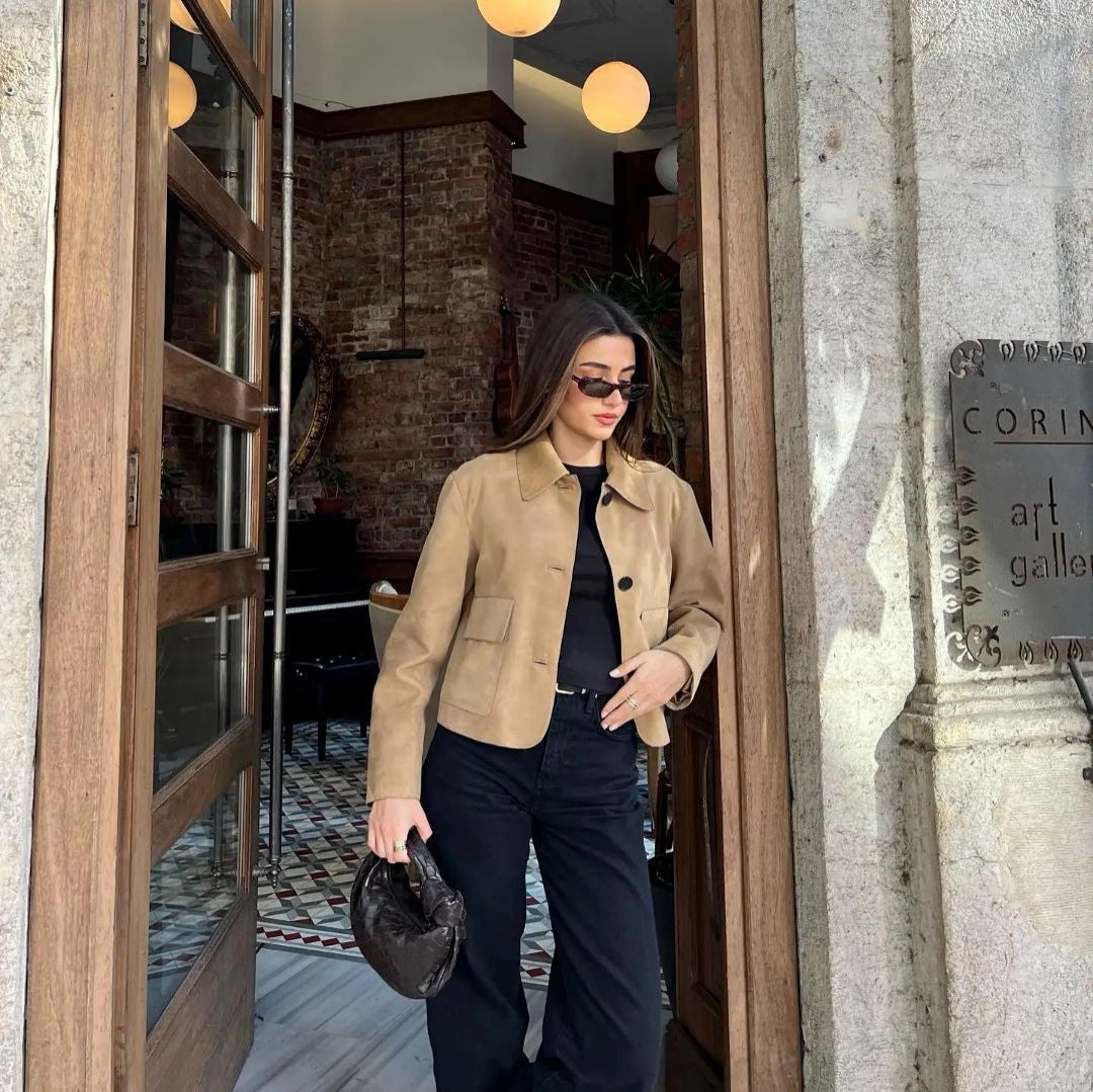 Chaqueta De Piel Serraje — modelo Lucia (imagen 2)