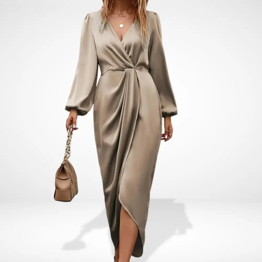 Vestido de noche midi con drapeado central — modelo Vestido Martina™ (imagen 5)