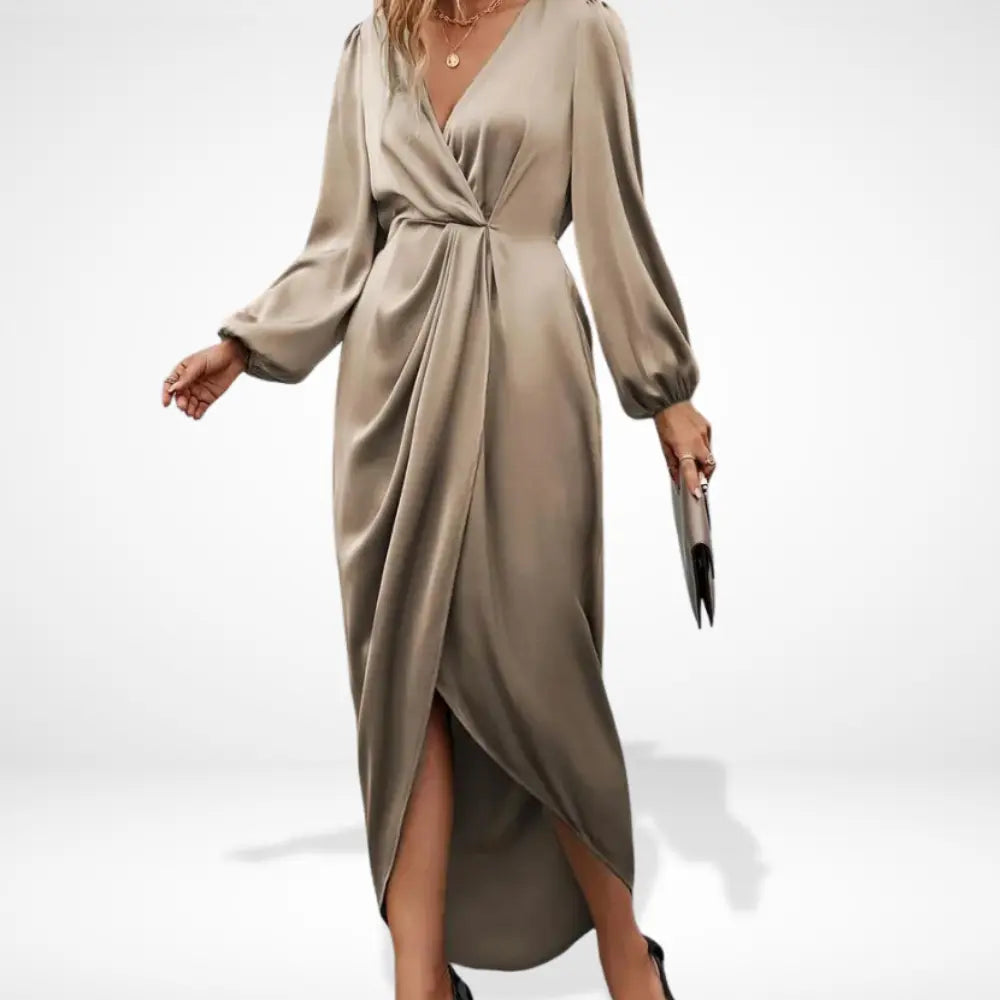 Vestido de noche midi con drapeado central — modelo Vestido Martina™ (imagen 6)