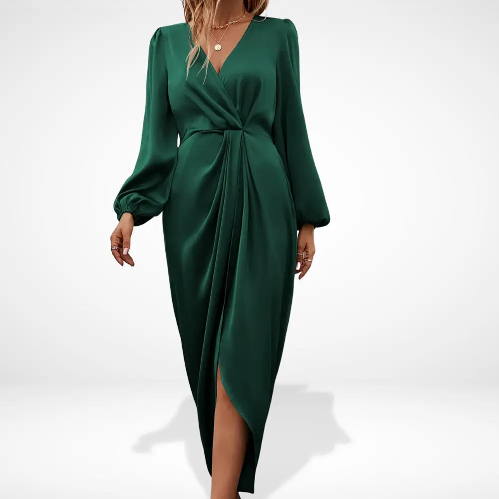 Vestido de noche midi con drapeado central — modelo Vestido Martina™ (imagen 2)