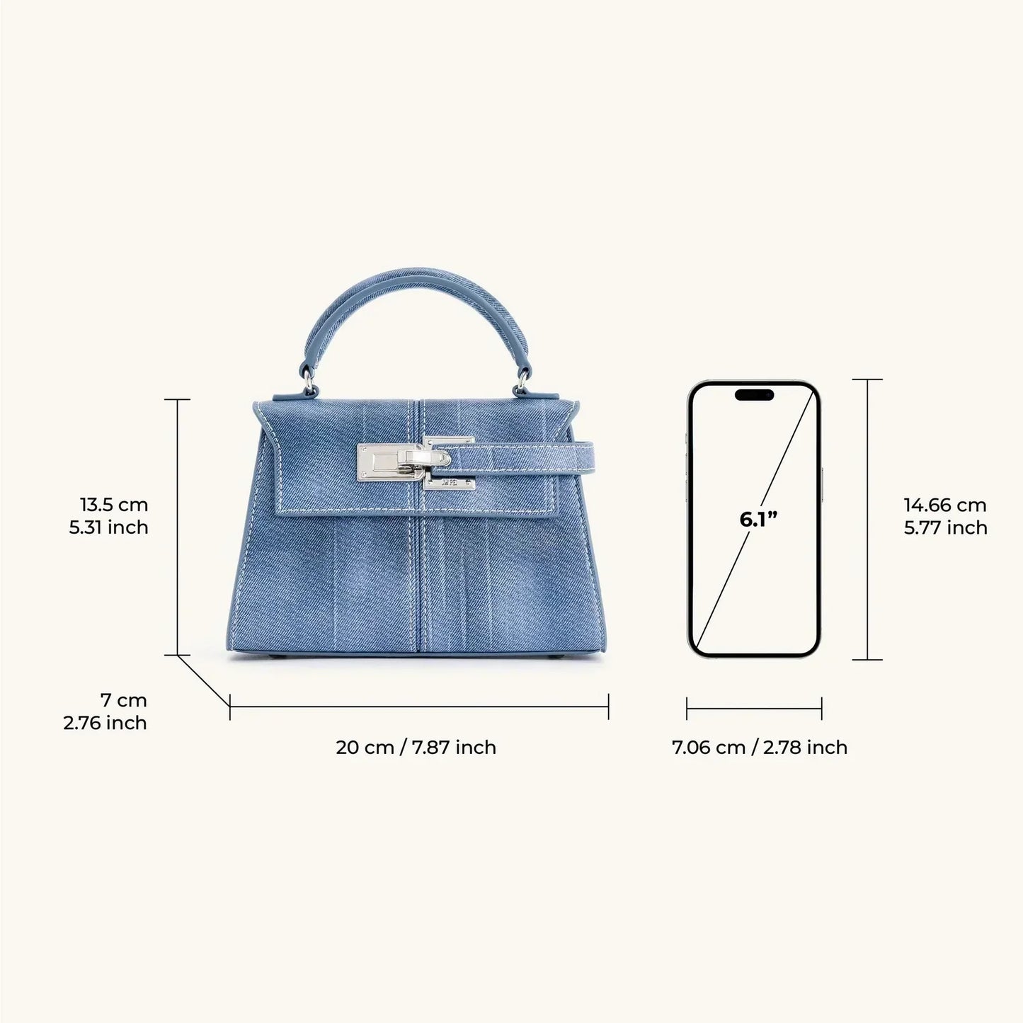 Bolso estructurado efecto cocodrilo — modelo Isla (imagen 6)
