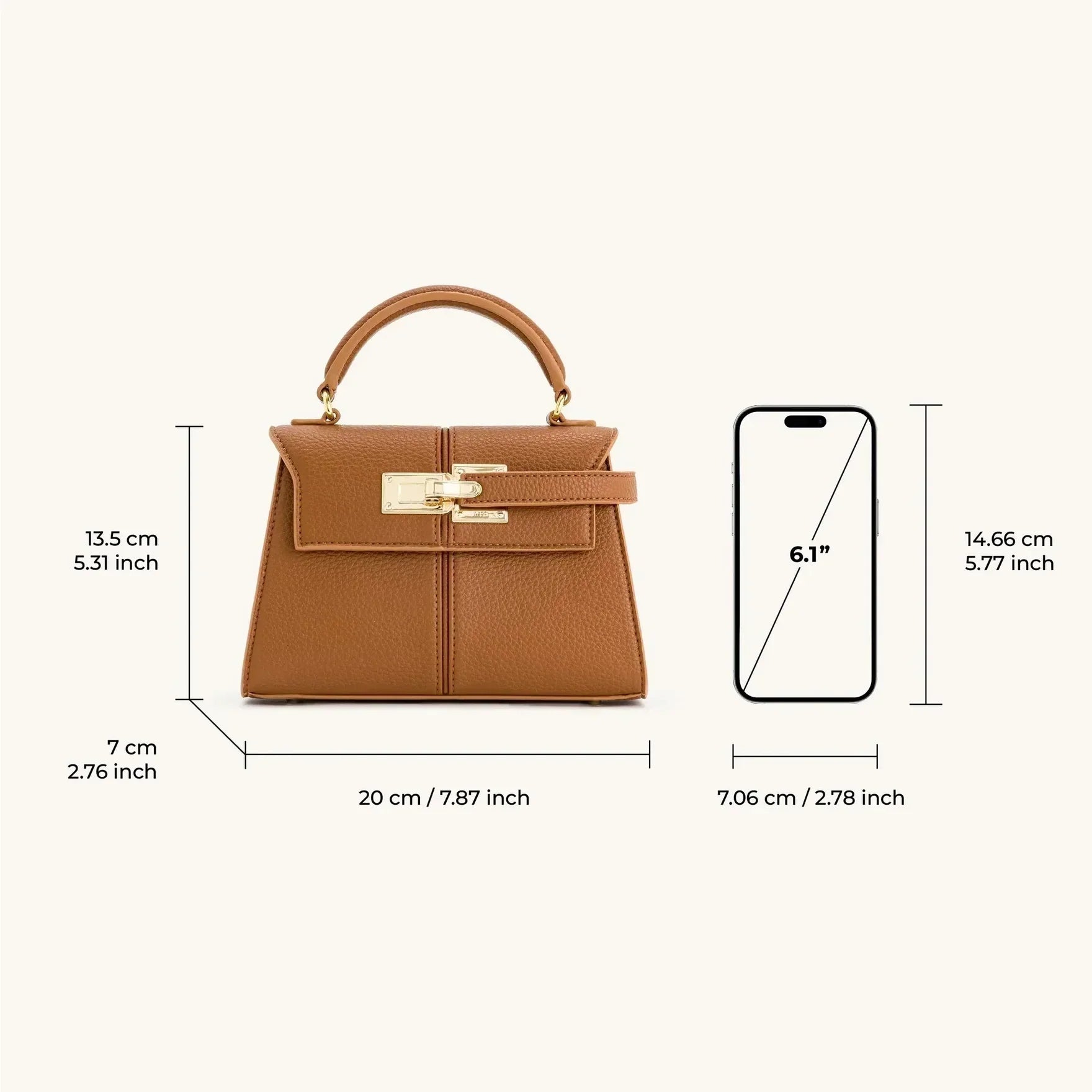 Bolso estructurado efecto cocodrilo — modelo Isla (imagen 9)