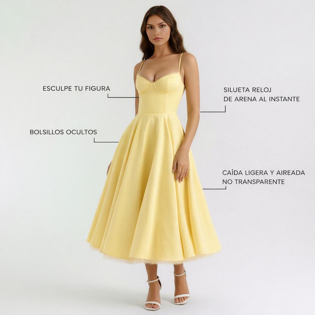 Amarillo mantequilla con tul en capas y detalles secretos — modelo Vestido Selene™ (imagen 7)