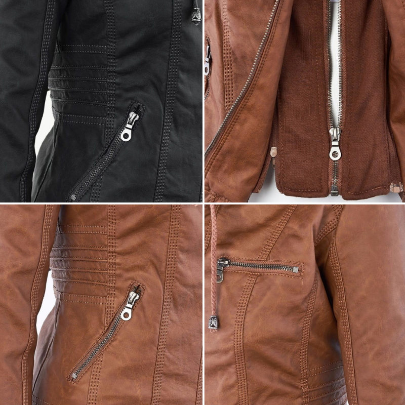 Chaqueta de Piel con Capucha — modelo Jimena (imagen 22)