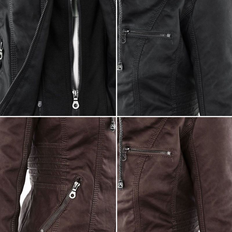 Chaqueta de Piel con Capucha — modelo Jimena (imagen 17)