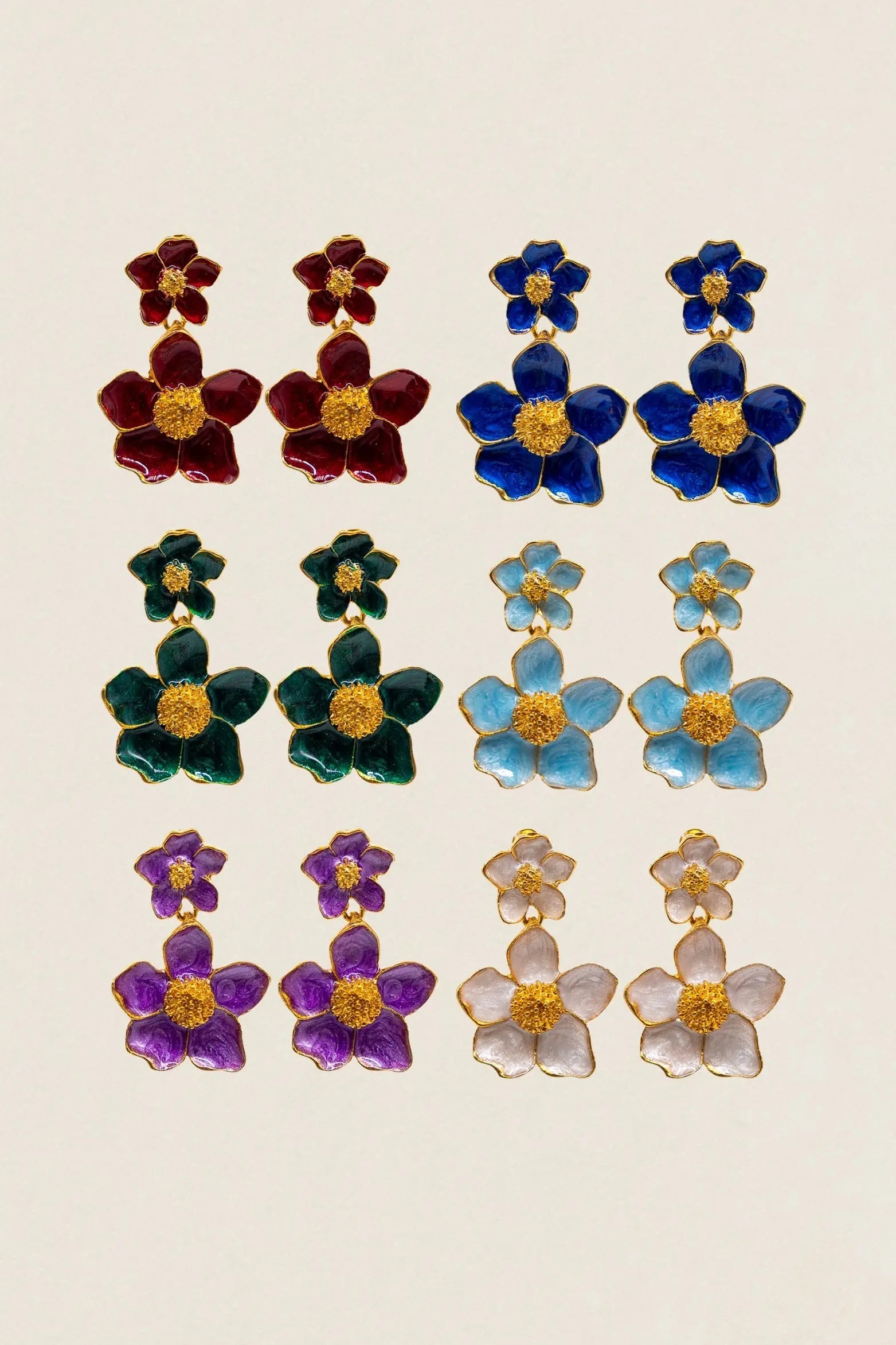 Pendientes Carmeron Doble Flor PEN06 (imagen 2)