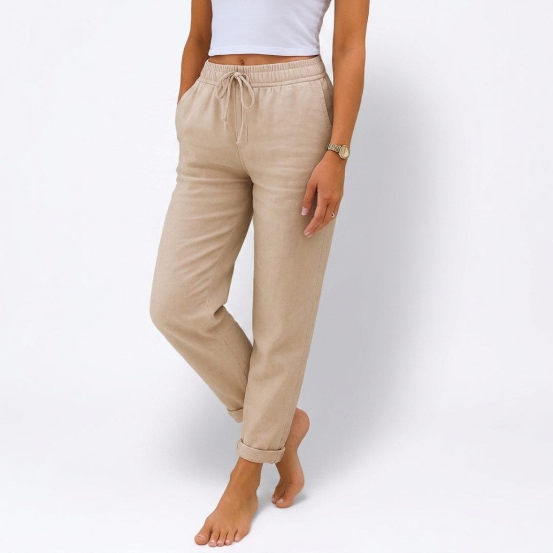 Pantalón de lino elástico para mujer (1 comprado, 1 de REGALO) — modelo Greta (imagen 8)