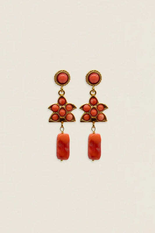 Pendientes Flor Coral Colgante PEN24