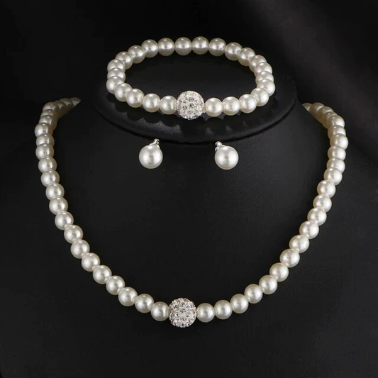 Elegante juego de perlas