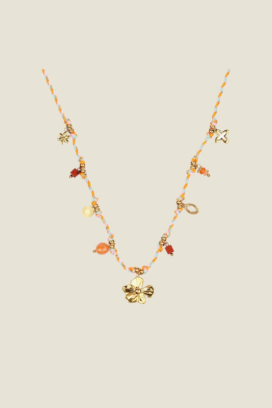 Collar Camila Aventurina Roja Flor Co42