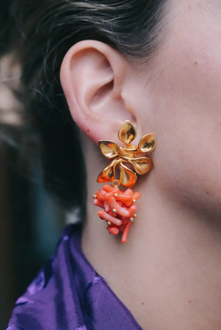 Pendientes PEN43 hoja corales