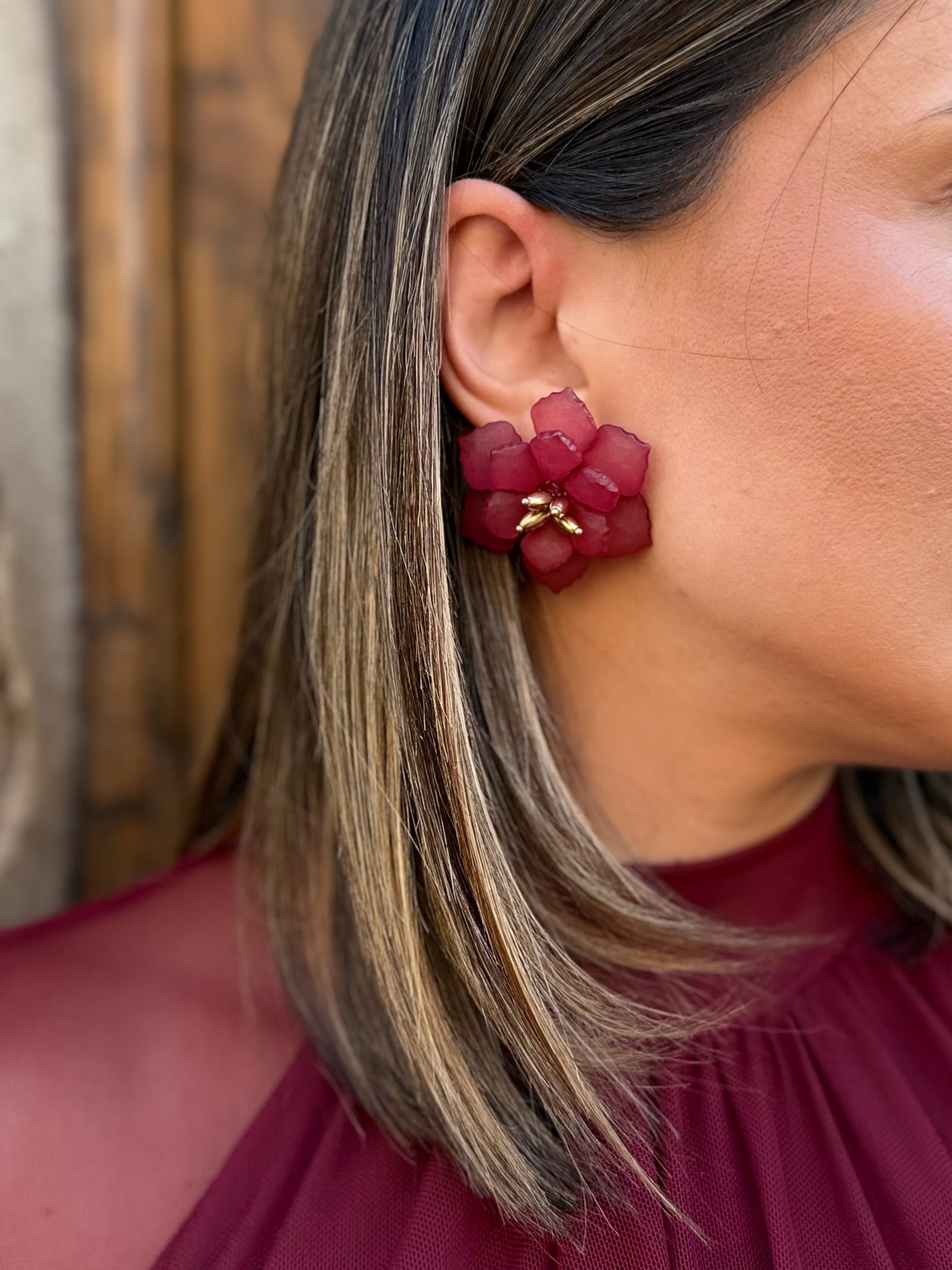 Pendientes Flor de Buganvilla Capri – Elegancia tropical (imagen 2)