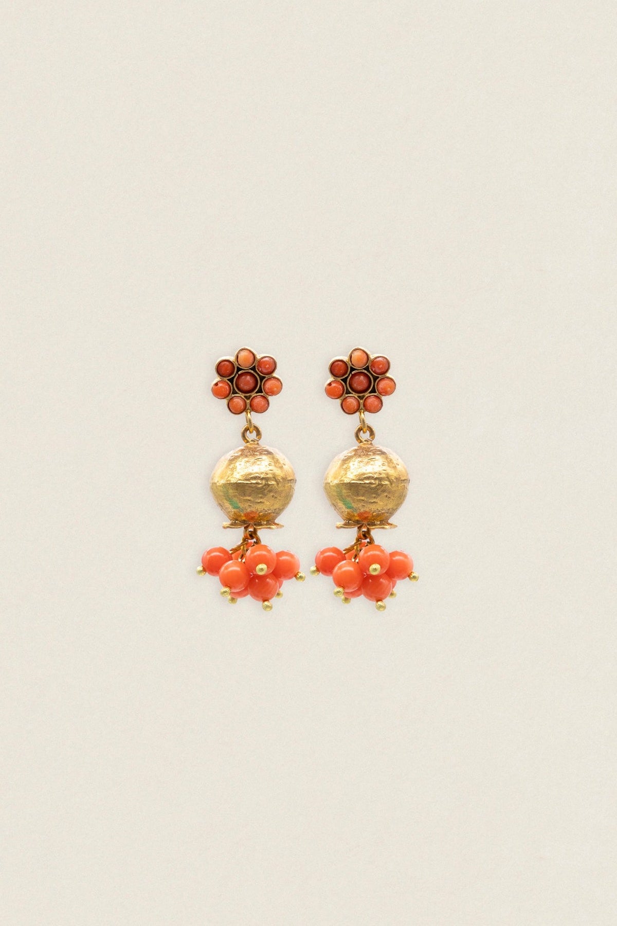 Pendientes Flor Granada Coral PEN254