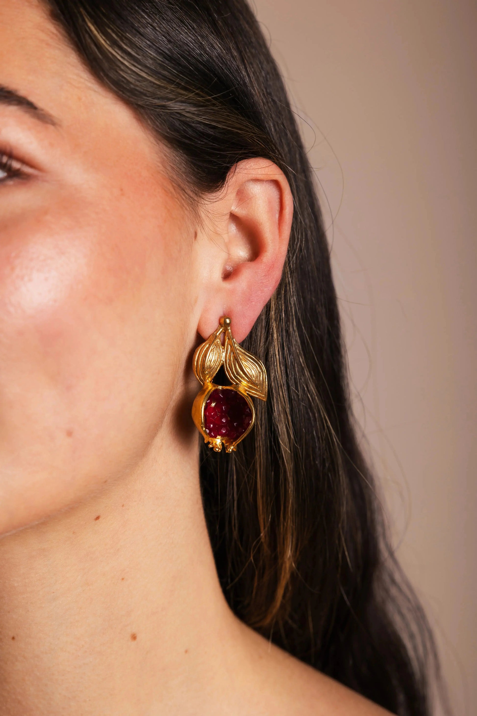 Pendientes Doble Hoja Granada PEN45 (imagen 3)