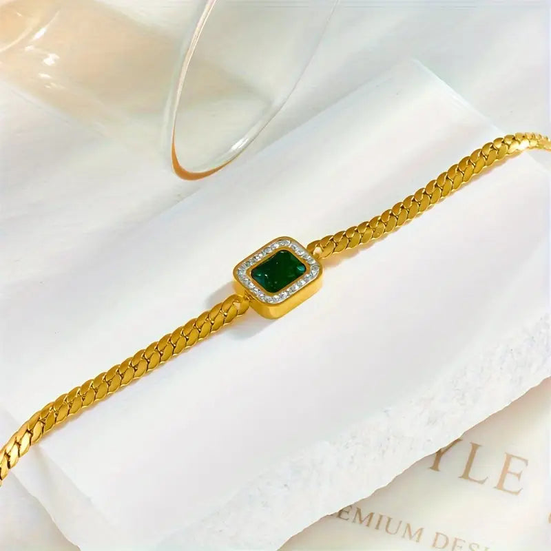 Collar verde Joana Grøn con esmeralda (imagen 3)